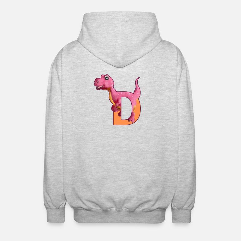 D - DINOSAUR, customizable - Unisex Hooded Jacket - light heather grey