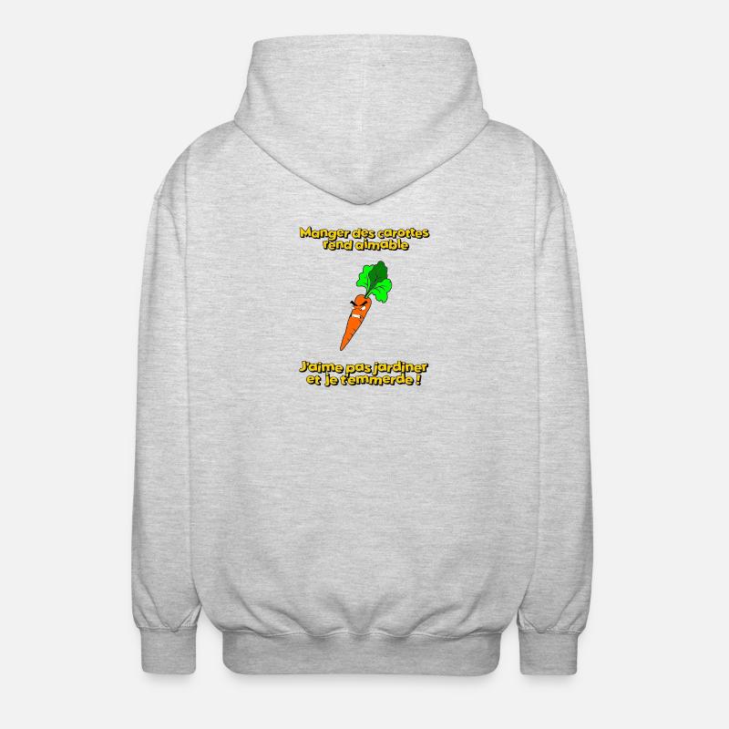 Manger des carottes rend aimable - Veste à capuche unisexe - gris clair chiné