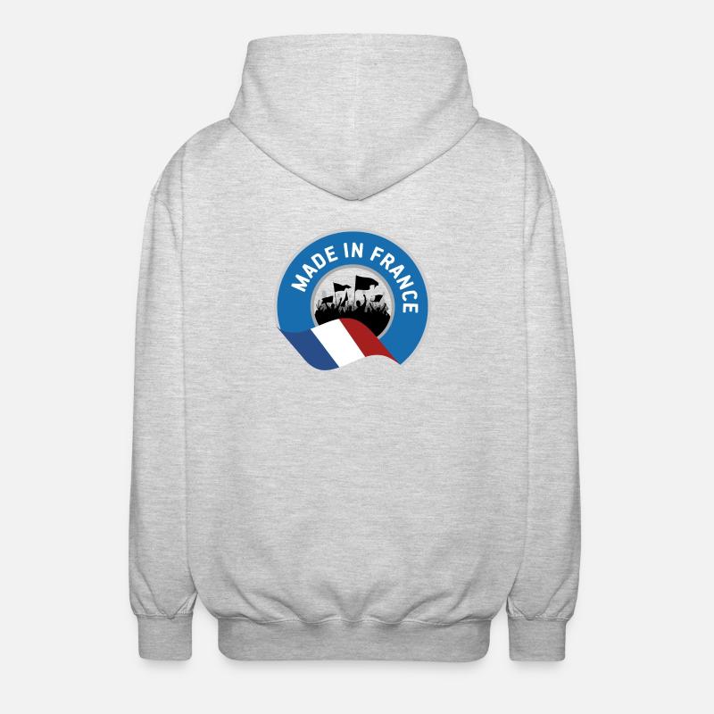 Hergestellt in Frankreich - Unisex Kapuzenjacke - Hellgrau meliert