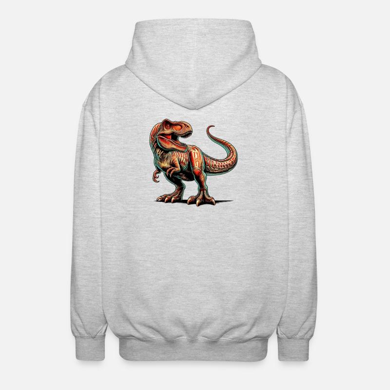 Dinosaur - Unisex Hooded Jacket - light heather grey