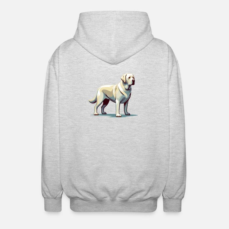 Standing White Labrador - Unisex Hooded Jacket - light heather grey