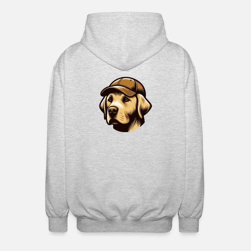 Labrador avec casquette - Veste à capuche unisexe - gris clair chiné