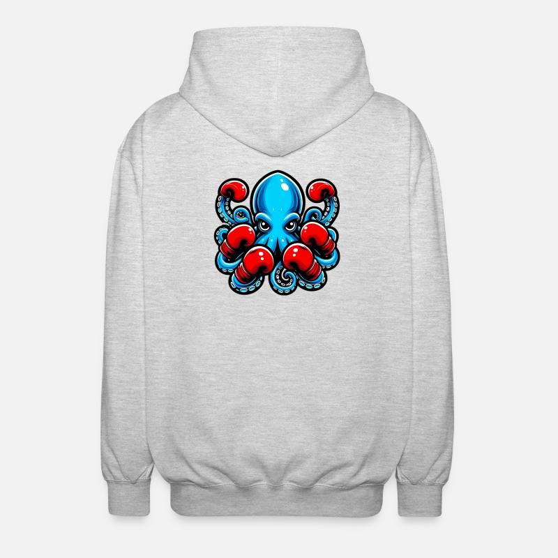 Krake - Unisex Kapuzenjacke - Hellgrau meliert