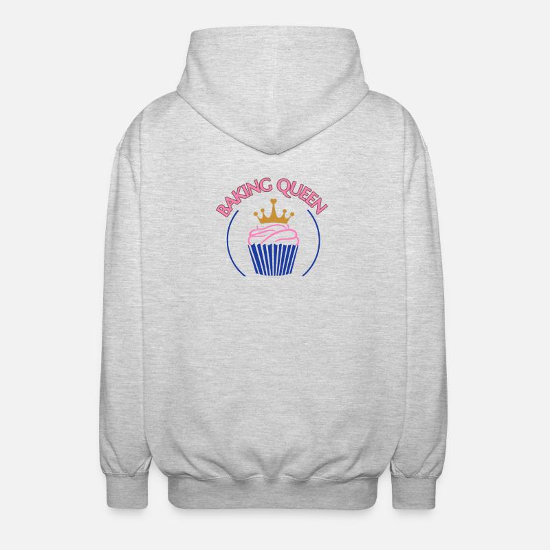 Baking Queen personalisierbar - Unisex Kapuzenjacke - Hellgrau meliert
