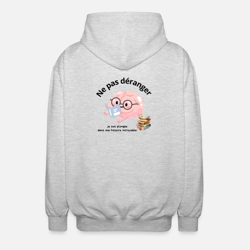 Ne pas déranger lecture - Veste à capuche unisexe - gris clair chiné