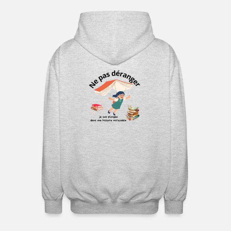 Ne pas déranger lecture - Veste à capuche unisexe - gris clair chiné