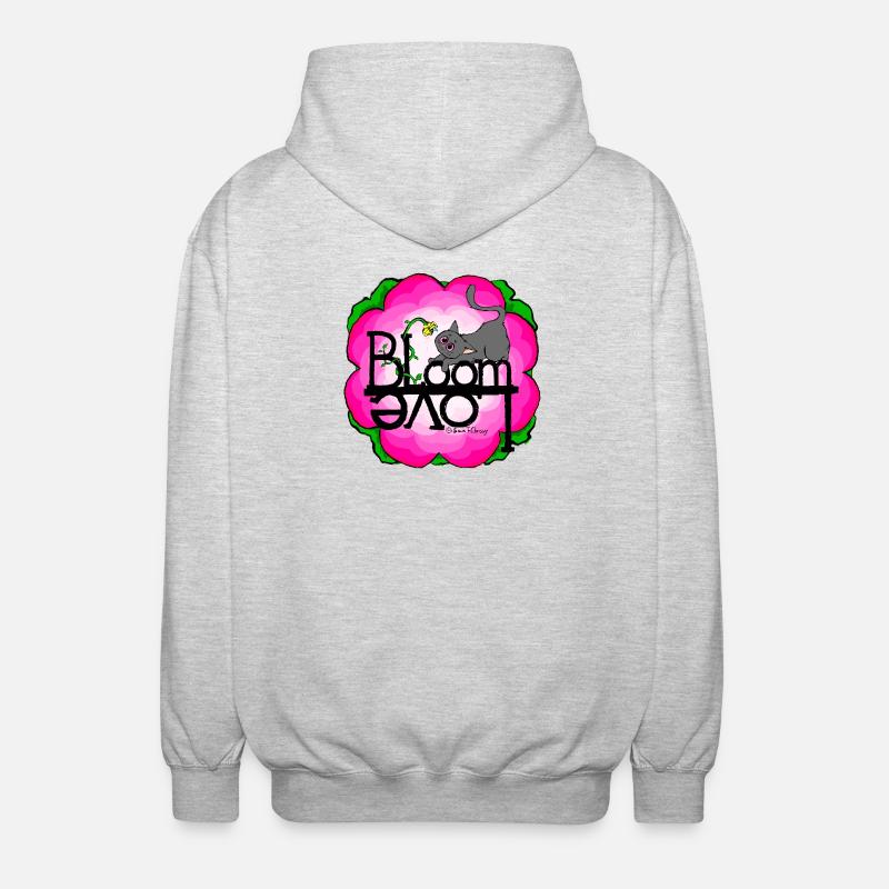 Frühling-Katze Spring Love - Unisex Kapuzenjacke - Hellgrau meliert