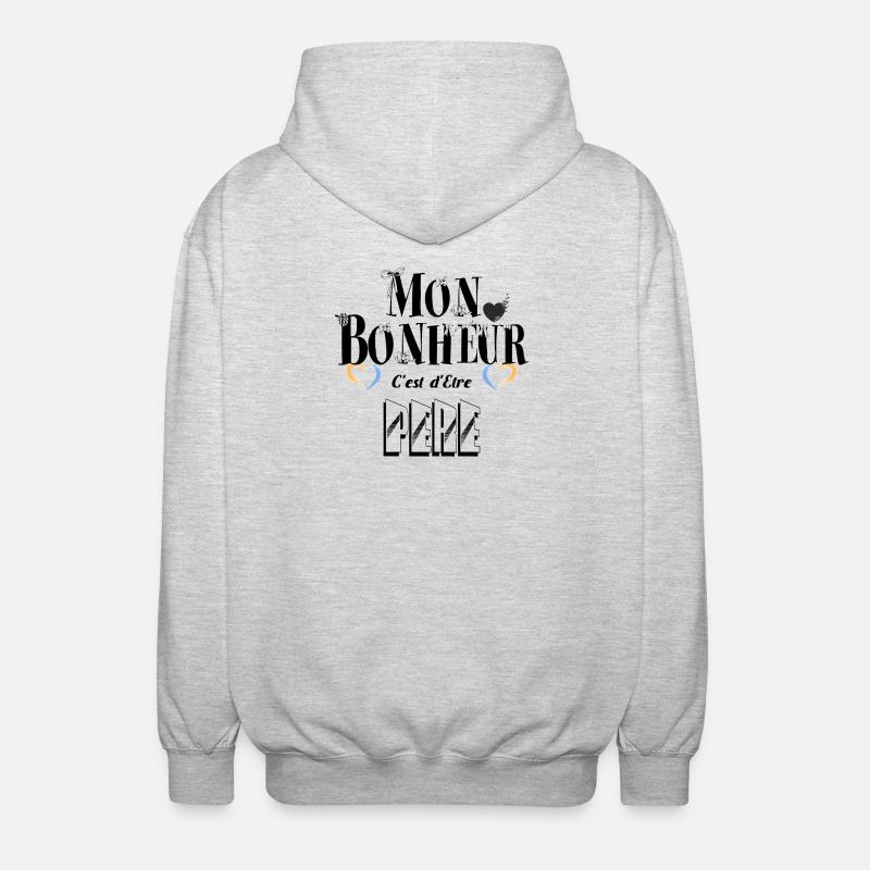 Mon Bonheur C'est d'Etre Père - Veste à capuche unisexe - gris clair chiné