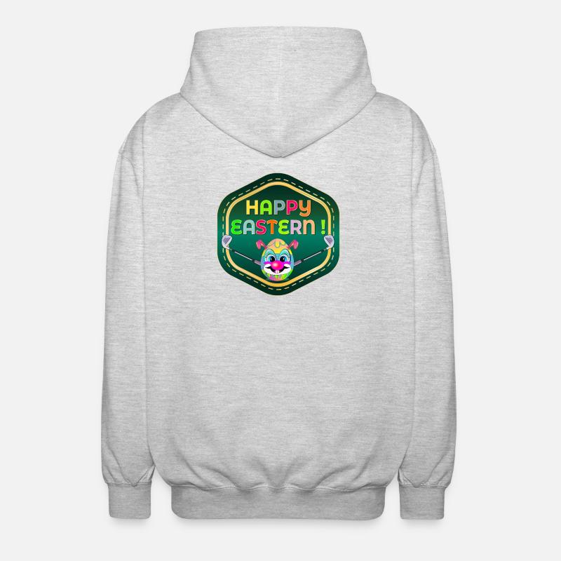 HAPPY EASTERN EGGS PLAYING GOLF - Unisex Hooded Jacket - light heather grey
