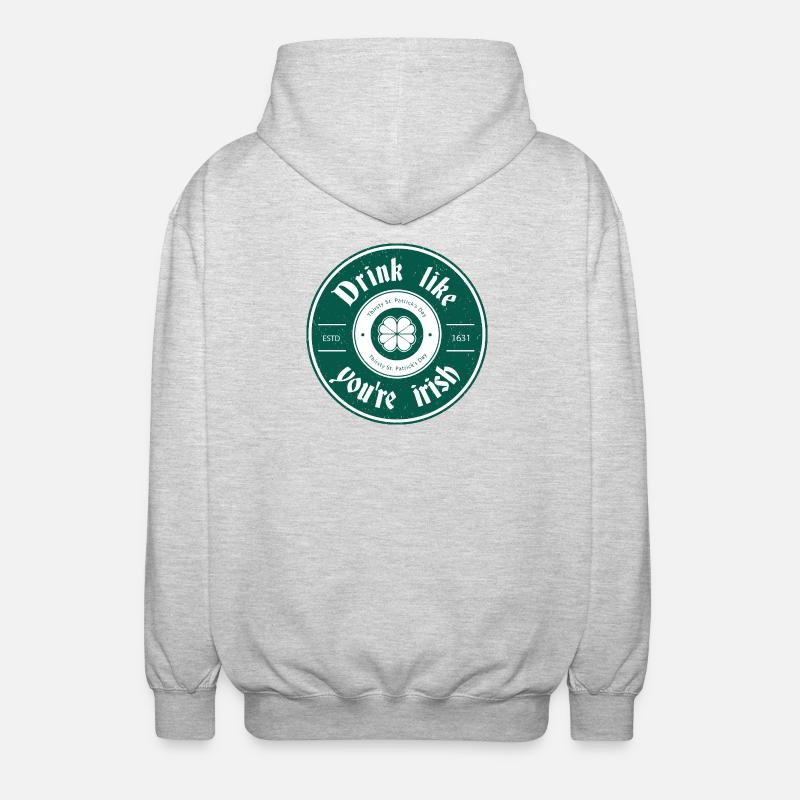 La Saint-Patrick - Veste à capuche unisexe - gris clair chiné