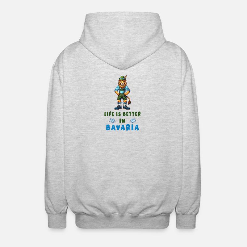 Bayerischer Löwe - Unisex Kapuzenjacke - Hellgrau meliert
