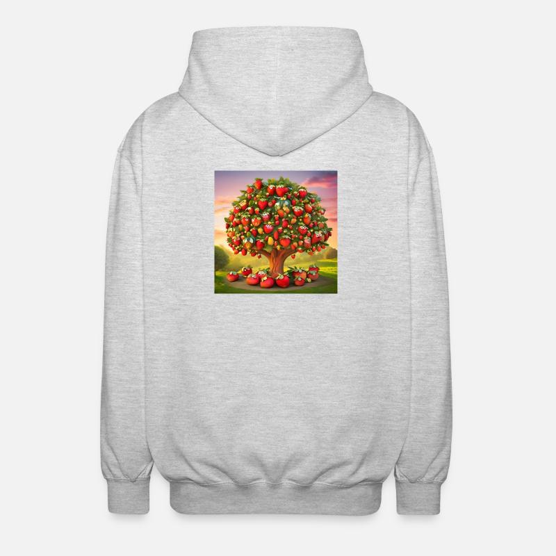 Erdbeere, Obst, ich liebe Erdbeeren - Unisex Kapuzenjacke - Hellgrau meliert