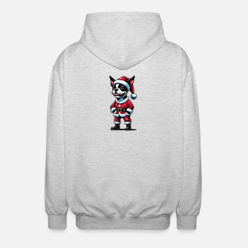 Bostie Weihnachtsmann - Unisex Kapuzenjacke - Hellgrau meliert