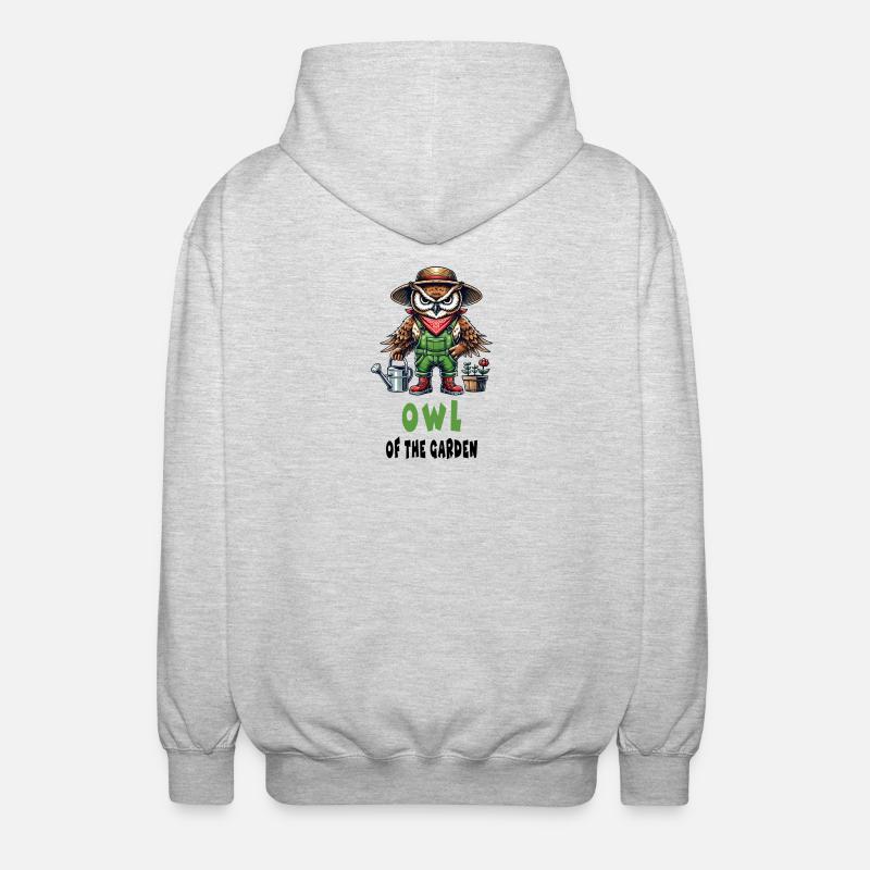 Eule des Gartens Design - Unisex Kapuzenjacke - Hellgrau meliert