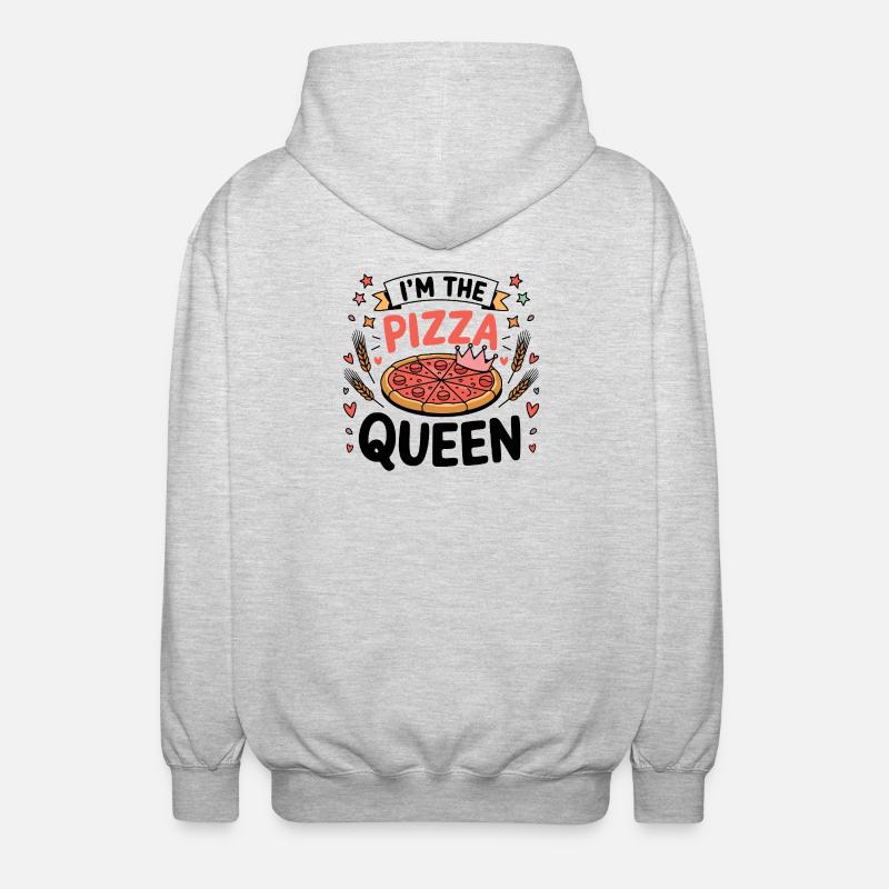 Ich bin die Pizza-Queen - Unisex Kapuzenjacke - Hellgrau meliert
