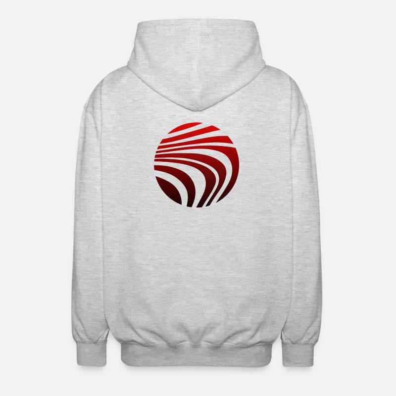 Psychedelic Pattern Red Black Gradient - Unisex Hooded Jacket - light heather grey