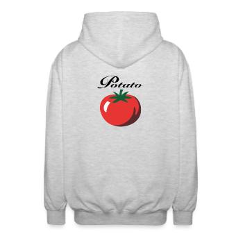 Pomme de terre - Veste à capuche unisexe - gris clair chiné - Dos - AI Model Male 185 light (185cm)
