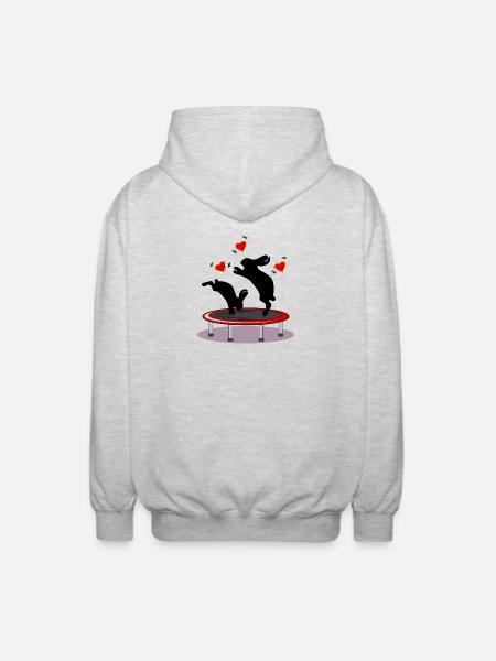 CONIGLIETTO DI PASQUA CONIGLIETTO TRAMPOLINO CUORI DI PASQUA - Felpa unisex con cappuccio - grigio chiaro melange