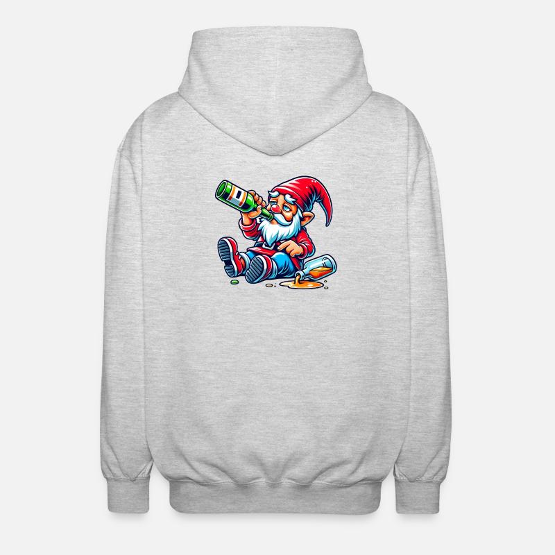 Gartenzwerk Feierabend - Unisex Kapuzenjacke - Hellgrau meliert