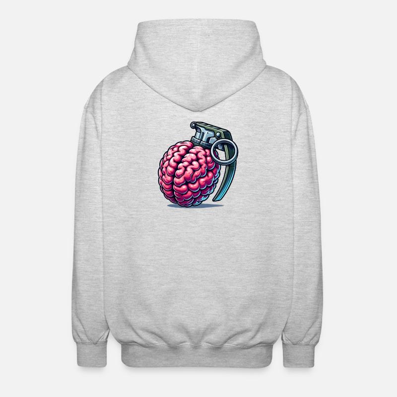 Brain Grenade – Pensées explosives - Veste à capuche unisexe - gris clair chiné