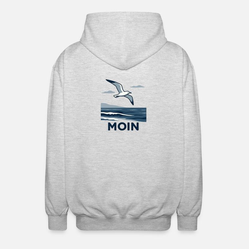 Moin Möwe - Unisex Kapuzenjacke - Hellgrau meliert