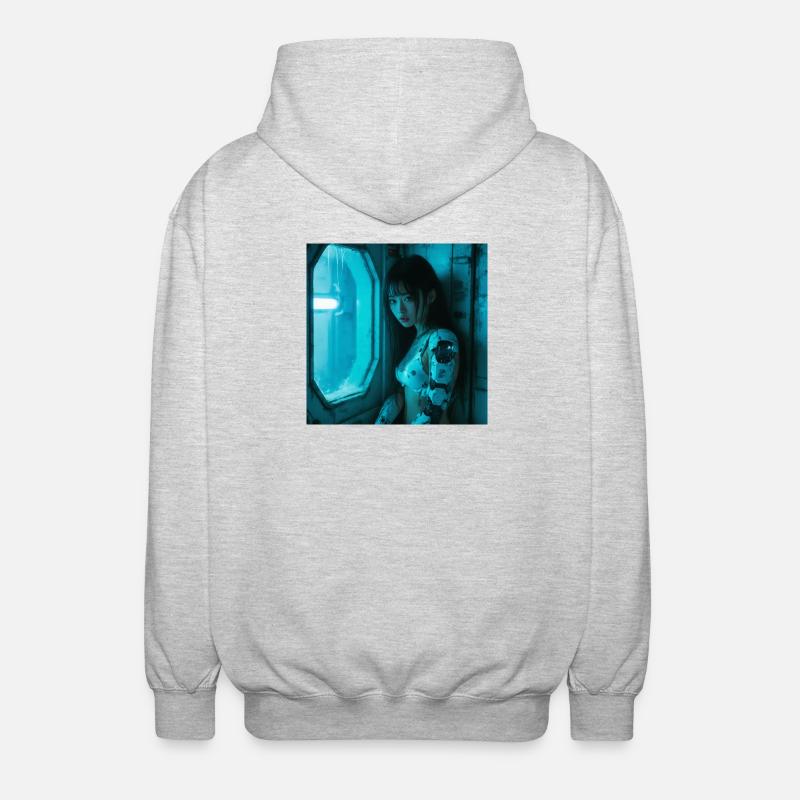N-dless Nights: Deep in space - Unisex Hooded Jacket - light heather grey