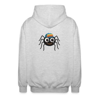 Araignée cool avec casquette rétro – mignonne et effrontée - Veste à capuche unisexe - gris clair chiné - Dos - AI Model Male 185 light (185cm)