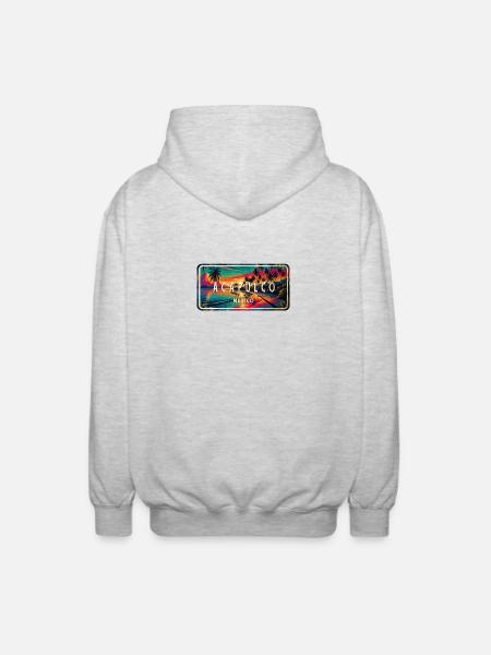 Acapulco Mexico Sunset Design - Unisex Hooded Jacket - light heather grey