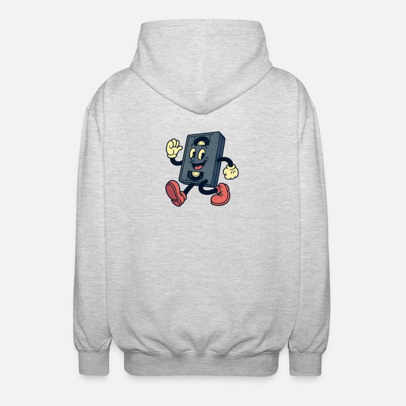 Cassette VHS heureuse - Veste à capuche unisexe - gris clair chiné