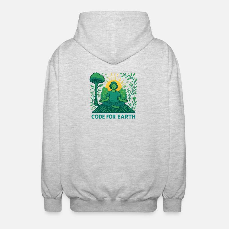 Code for Earth - Unisex Hooded Jacket - light heather grey