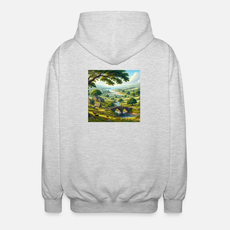 Vue éclatante sur la nature - Veste à capuche unisexe - gris clair chiné