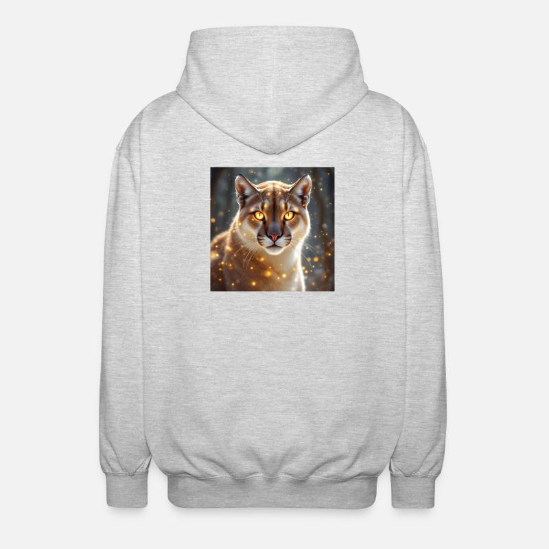 Krafttier Cougar - Unisex Kapuzenjacke - Hellgrau meliert
