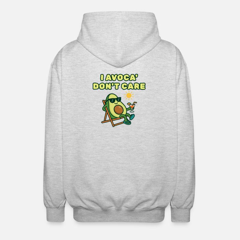 Avocado Chill: Mir ist Avoca egal. - Unisex Kapuzenjacke - Hellgrau meliert