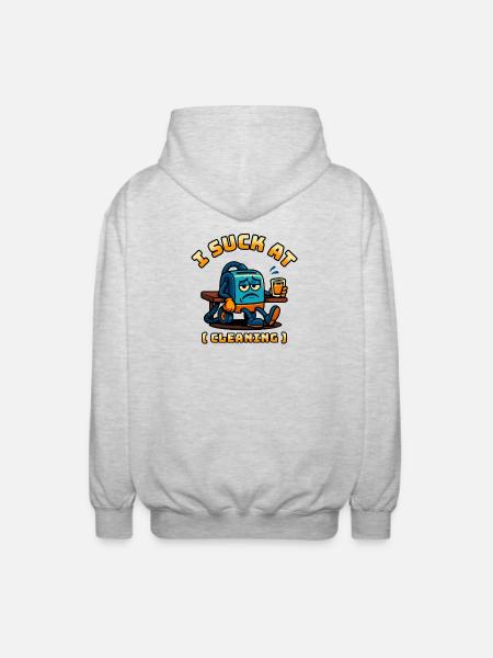 Ich seufze bei - Unisex Kapuzenjacke - Hellgrau meliert