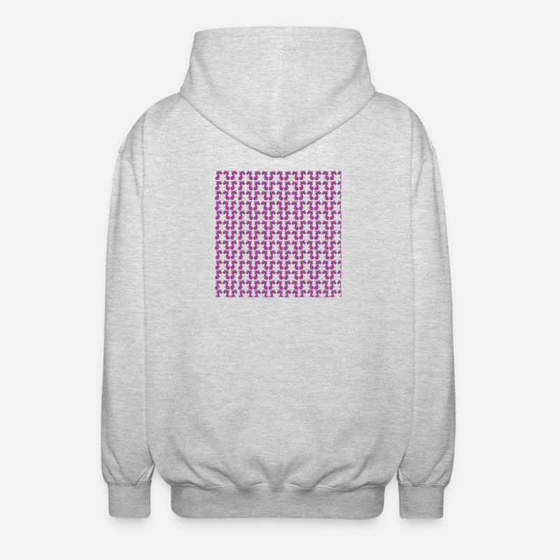katzenmuster, langhaar katze sitzend, Samtpfote - Unisex Kapuzenjacke - Hellgrau meliert