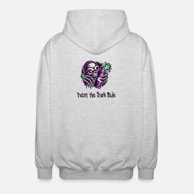 Die dunkle Seite malen - Unisex Kapuzenjacke - Hellgrau meliert