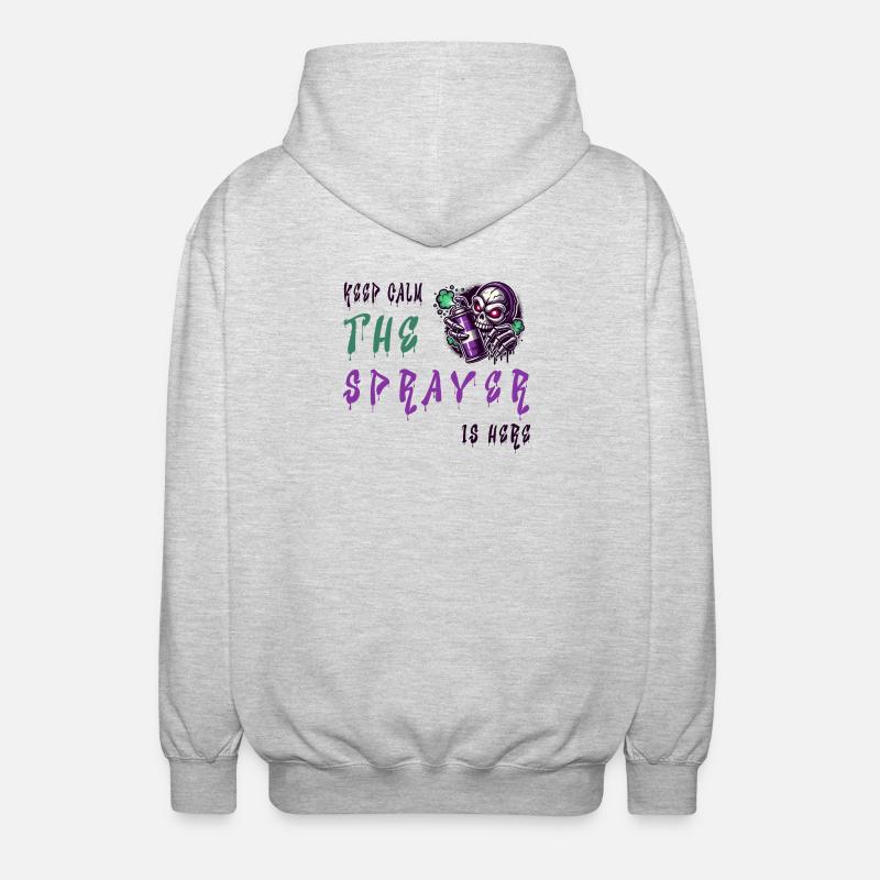 Keep Calm – The Sprayer - Unisex Kapuzenjacke - Hellgrau meliert