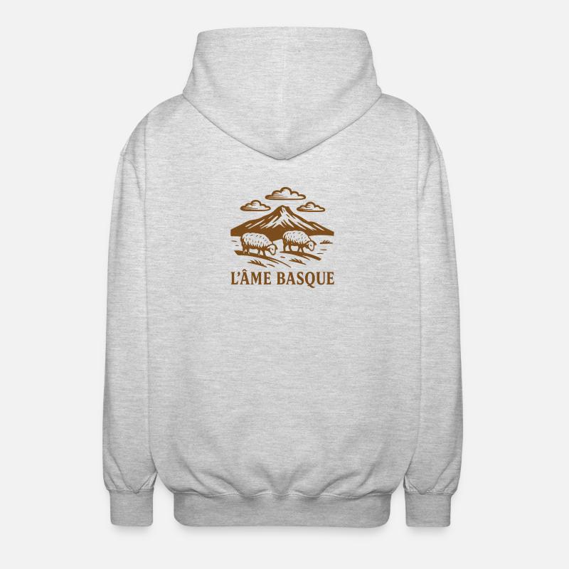 L'Âme Baskischer rustikaler Stil - Unisex Kapuzenjacke - Hellgrau meliert