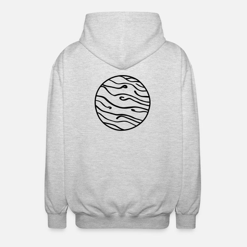 Planète Doodle de l’espace - Veste à capuche unisexe - gris clair chiné