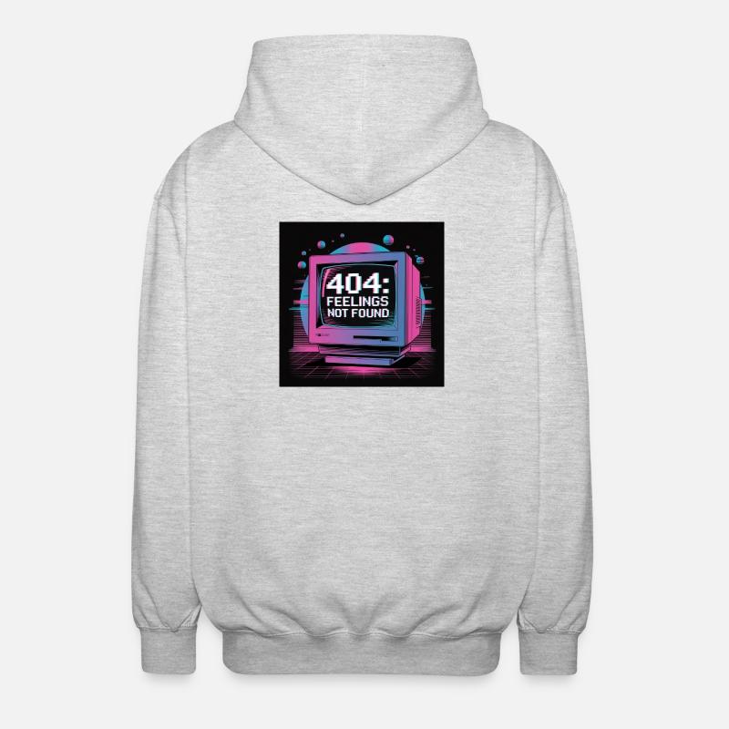 Retro Tech 404 Sentiments Introuvables Design - Veste à capuche unisexe - gris clair chiné