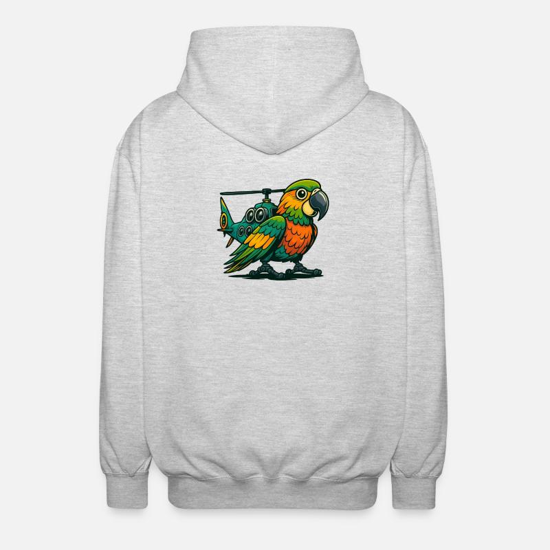 Heli-Parrot en utilisation - Veste à capuche unisexe - gris clair chiné