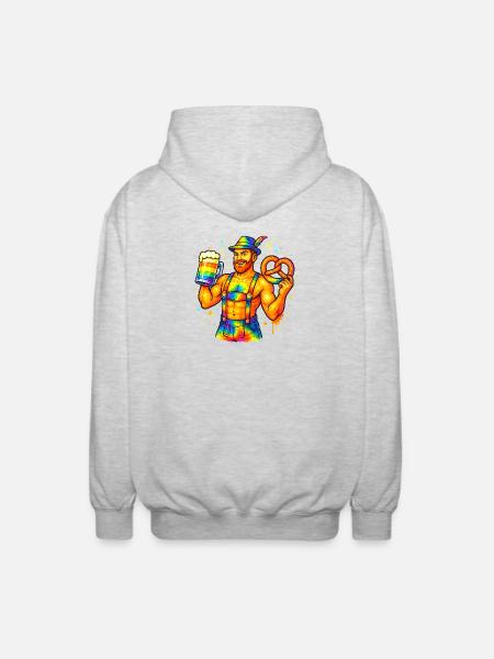 pride bavarian - Unisex Kapuzenjacke - Hellgrau meliert