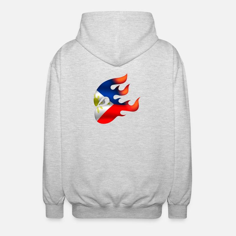 Drapeau des Philippines - Philippines - Ninja - Veste à capuche unisexe - gris clair chiné