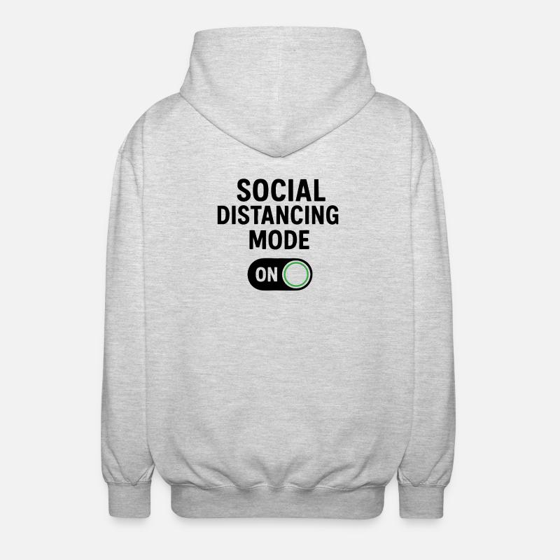 social distancing mode on - Unisex Kapuzenjacke - Hellgrau meliert