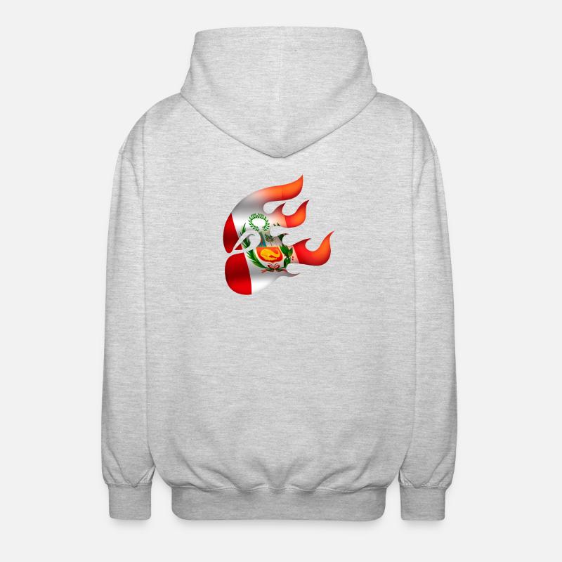Flagge von Peru - Peru - Ninja - Unisex Kapuzenjacke - Hellgrau meliert