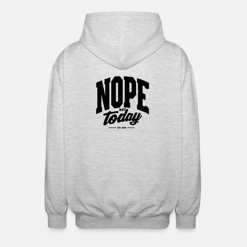 N O P E - Veste à capuche unisexe - gris clair chiné