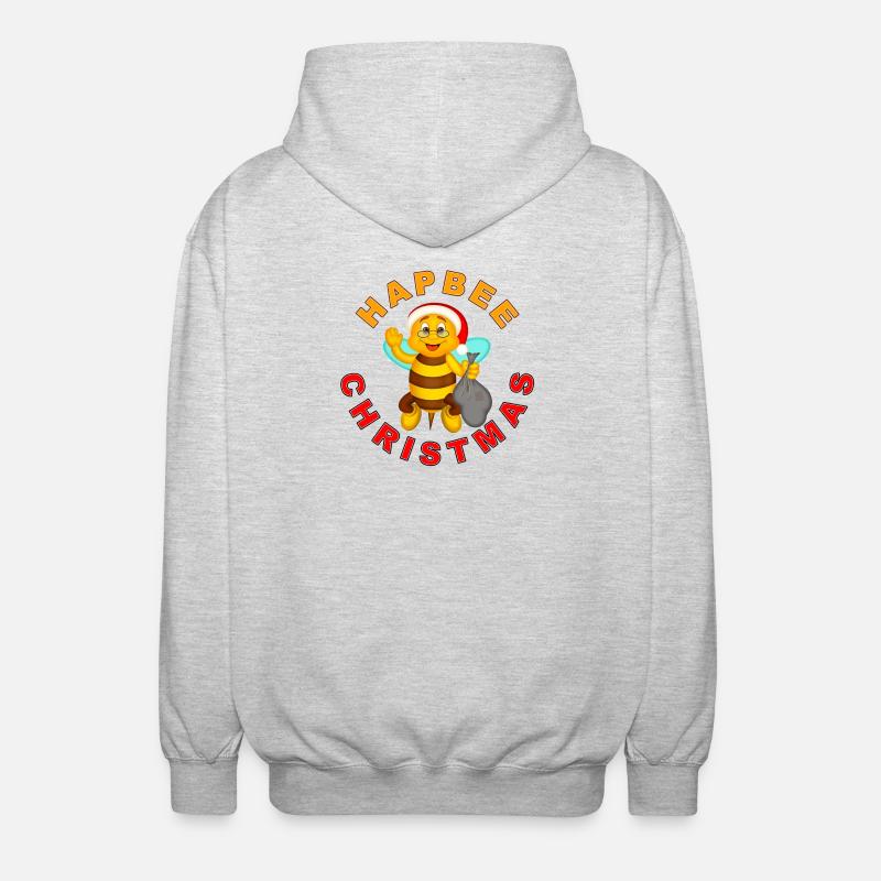 HAPBEE Weihnachten mit Text - Unisex Kapuzenjacke - Hellgrau meliert