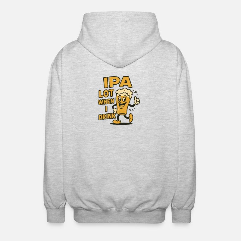 Expression joyeuse du buveur de bière - Veste à capuche unisexe - gris clair chiné