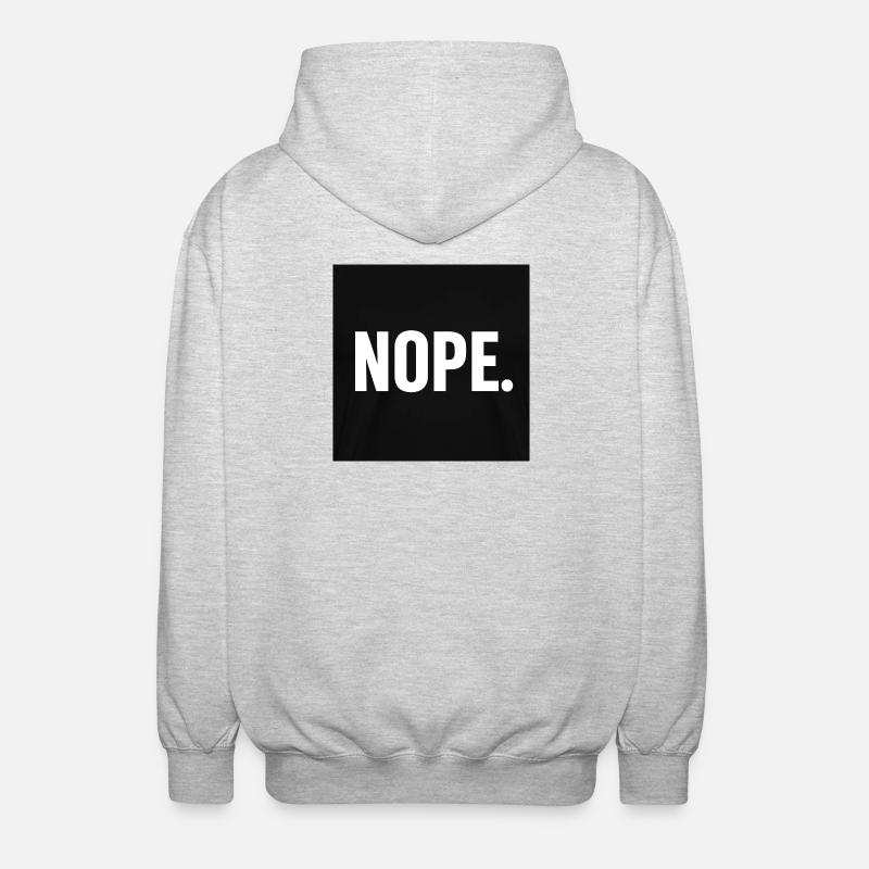 Minimalist NOPE Statement Design - Unisex Kapuzenjacke - Hellgrau meliert