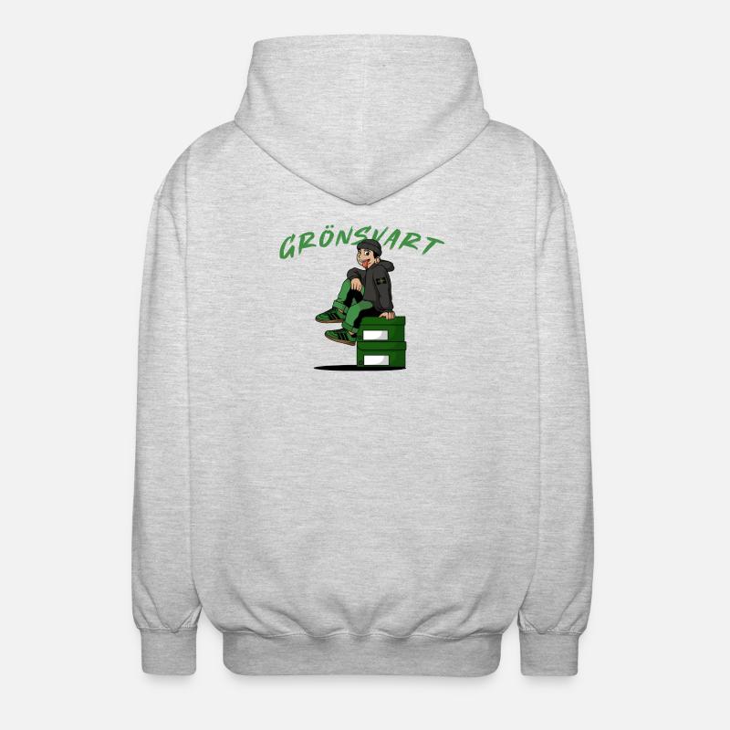 Mode Vert-Noir - Veste à capuche unisexe - gris clair chiné